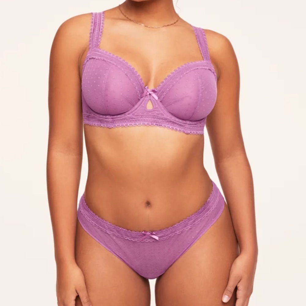 Adore Me Cassandra Unlined Plus Demi Bra - 42DD and Bikini - 1X Set